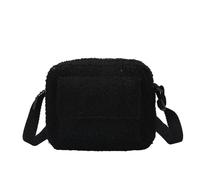 Women's Winter Plush Crossbody Bag - Soft and Cozy Shoulder Bag for Everyday Use(Black)