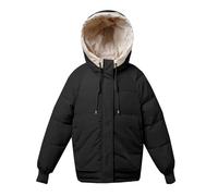 Womens Winter Quilted Jackets Long Sleeve Full Zip Puffer Jacket Coats with Pockets Giubbino Similpelle Donna Piumini Donna Autunnali (Black, XL)