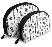 Womens with African People and Native Cluture Astuccio cosmetico da viaggio Impermeabile 2PC Pochette per trucco Pochette per cosmetici e articoli da toeletta Borsa da viaggio portatile Borsa da toi