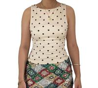 Women's Y2K Sleeveless Tank Top, Retro Street Style, Comfortable Stretch Fabric, Rock Aesthetic, Everyday Wear (Khaki,XS)