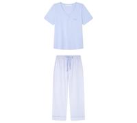 Women'secret Capri Pyjama Daily Stripes Pigiama da Donna, Blu, XXL