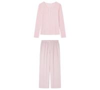 Women'secret Long Pyjama Daily Stripes Pigiama, Rosa, XS Donna