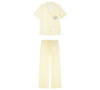 Women'secret Long Pyjama Multilicense Happy Smiley Pigiama, Giallo, M Donna