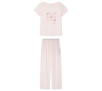 Women'secret Long Pyjama Multilicense Lucky Love Smiley Pigiama, Rosa, S Donna