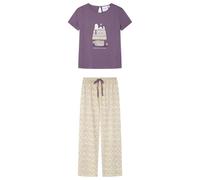 Women'secret Lungo Pyjama Multilicense Nostalgia Snoopy Pigiama Donna, Viola, XS