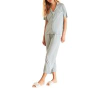 women'secret Pigiama a Maniche Corte Spring Soft Touch Set, Blue Haze, S Donna
