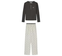 Women'secret Pigiama Lungo Checks Donna, Grigio, XL