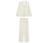 Women'secret Pigiama Lungo Daily Frosted Bird Donna, Bianco, XL