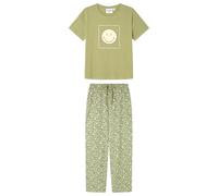 Women'secret Pijama de Manga Corta Y Pantalón Largo Colección Multilicense Cottage Pigiama, Kaki Medio, S Donna