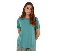 Women'secret Pijama Verde Manga Corta Pantalón Capri Flores Viscosa satén Set di Pigiama, M Donna