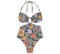 Women'secret Trikini Paradise Costume da Bagno da Donna, Stampa Blu, XS