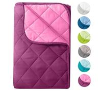 wometo Piumone estivo in microfibra, design reversibile, 200 x 200 cm, OekoTex, colore viola e rosa, adatto per il campeggio e le giornate più calde, utilizzabile come copriletto