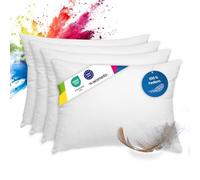 wometo Set di 4 cuscini in 100% piume, 30 x 50-300 g, Oeko-Tex (4 pezzi) | Cuscino imbottito, cuscino da divano con rivestimento 100% cotone bianco (cuscino interno/cuscino)