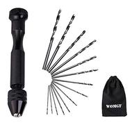 WOMGF Mini Trapano a Mano 14 Pcs Twist Drill Punte Trapano Elicoidali Precision 0.5-3.0mm per Foratura Modellismo Fai-da-te