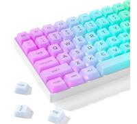 Womier Keyboard Keycaps Jelly, Clear White Key Caps 60 75 100 Percent 115 Keys, Transparent Custom Cherry Profile Keycaps for Gaming Mechanical Keyboards(White)