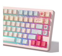 Womier Keycaps rosa 60 65 75 100 percento, keycap giapponesi con lucentezza attraverso retroilluminato, carino sublimazione del colore profilo ciliegio Doubleshot Custom Key Cap per tastiere