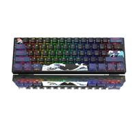 Womier Tastiera meccanica da gioco con cavo RGB WK61, 60% per cento, tastiera sostituibile a caldo con tasti Kanagawa Anime PBT per giocatori di PC Windows, interruttore lineare rosso POM