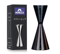 WOMLEX Misurino da cocktail con scala interna 1 oz/2 oz per un cocktail - acciaio inox 304, adatto per bar e appartamenti (nero, 30 ml e 60 ml)