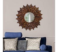 WOMO-DESIGN Specchio Decorativo da Parete Rio de Janeiro Ø 73 cm con Cornice in Metallo Specchiera Originala Rotonda Moderna da Appendere sul Muro per Soggiorno/Corridoio/Camera da Letto/Bagno