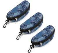 WONAVEHY Custodia per occhiali da sole, custodia rigida per occhiali da sole, portatile, alla moda, leggera, per uomo e donna, confezione da 3, Blu+blu+blu, taglia unica