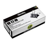 WONDAY Confezione da 12 pinze a doppia clip, 32 mm, capititato, 10 mm, colore: Nero