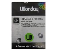 WONDAY Set di 6 scatole da 100 puntine in acciaio nichelato a 3 punte