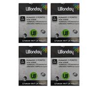 WONDAY Set di 6 scatole da 100 puntine in acciaio nichelato a 3 punte