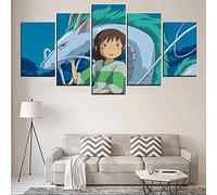 Wondbeau Poster E Stampe 150×80Cmchihiro And Dragon La Città Incantata 5 Pezzi Stampe Su Tela Immagine Della Parete Pittura Modulare Complementi Arredo Casa Decorazione Dell'Ufficio 5 Pannello Wk