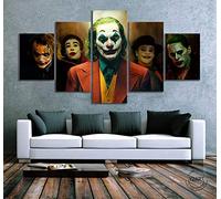 Wondbeau Stampa Su Tela 5 Pezzi Dipinti Cinque Quadri Consecutivi Moderna Decorazione Della Casa Modulare Astratto Poster Con Cornice, Film Classico, Personaggio Clown (150 x 80 cm)