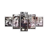 Wondbeau Stampa Su Tela 5 Pezzi Dipinti Cinque Quadri Consecutivi Moderna Decorazione Della Casa Modulare Astratto Poster Con Cornice L/150cm×80cm L'Attacco Dei Giganti,Shingeki No Kyojin