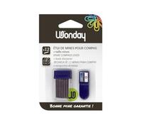 Wondday - Astuccio da 12 mine da 2 mm per compasso, con temperamatite