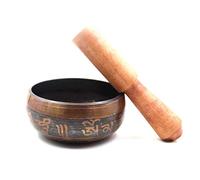 Wondder Ciotola di Canto Buddista Nepalese Tibetano che Canta Meditazione Yoga Ciotola Buddista Suono Terapia Religione Regali Decorazioni per la Casa Artigianato (11.5 x 5.5 cm)