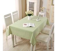 Wondder Tovaglia in cotone e lino, con stampa a griglia, multifunzionale, decorazione per la casa e la cucina (verde, 70 x 70 cm)