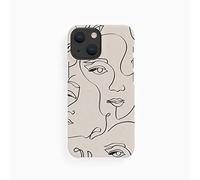 WONDEE Custodia ecologica autopulente compatibile con iPhone 13 - Antibatterico, sostenibile, Biodegradabile - Bio Case Antimicrobiale Cover iPhone 13 One Line