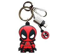 WONDEE Deadpool Regali [ 2 in 1 ] Chiavetta divertente + Portachiavi Deadpool Chiavetta USB Marvel con adattatore USB C da 32 GB - Disney Marvel Avengers Gadget Originale, Regalo Adulti e Bambini
