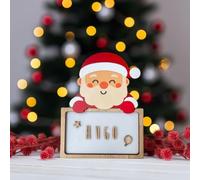 WONDEE Decorazioni Natalizie in Legno Personalizzate, Lampada Luce Notturna Personalizzata per Neonati e Bambini Babbo Natale - Decorazione natalizio personalizzabile per la casa, l'albero o la stanza