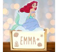 WONDEE Disney Lampada La Sirenetta Ariel Bambina Personalizzata Con Nome - Lampada Luce Notturna Bambini La Sirenetta, Regali Neonato Femmina e Regalo Battesimo Bimba, Disney Regalo Personalizzati