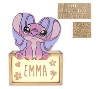 WONDEE Disney Lampada Lilo e Stitch Bambina Personalizzata Con Nome - Lampada Luce Notturna Bambini di Angel, Regalo Neonato, Regalo Battesimo Bimba, Disney Regalo Personalizzati Bambina Lilo e Stitch