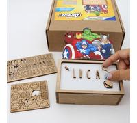 WONDEE Disney Lampada Marvel Avengers Bambino Personalizzata Con Nome e Disegni - Luce Notturna Bambini Avengers Iron Man, Captain America, Hulk e Thor - Regali per Bambini, Disney Marvel Regalo