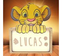 WONDEE Disney Lampada Re Leone Simba Bambini Personalizzata Con Nome - Lampada Luce Notturna Bambini Simba, Regali Neonato e Regalo Battesimo Bimbo e Bimba, Disney idee Regalo Re Leone
