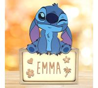 WONDEE Disney Lampada Stitch Bambina Personalizzata Con Nome - Lampada Luce Notturna Bambini di Stich, Regalo Neonato e Regalo Battesimo Bimba, Disney Regali Personalizzati Bambini Lilo e Stitch
