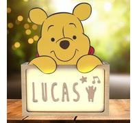 WONDEE Disney Lampada Winnie the Pooh Neonato Personalizzata Con Nome - Lampada Luce Notturna Bambini Orsetto Winnie The Pooh, Regali Neonato e Regalo Battesimo Bimbo e Bimba, Disney idee Regalo