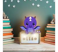 WONDEE Lampada Personalizzata in Legno Con Nome - Luce Notturna Bambini di Drago, Regalo Neonato Maschio e Femmina, Regalo Battesimo Bambina e Bimbo, Regali Personalizzati Bambino e Bimba