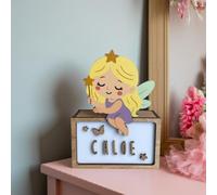 WONDEE Lampada Personalizzata in Legno Con Nome - Luce Notturna Bambini di Fata, Regalo Neonato Maschio e Femmina, Regalo Battesimo Bambina e Bimbo, Regali Personalizzati Bambino e Bimba