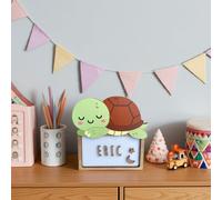 WONDEE Lampada Personalizzata in Legno Con Nome - Luce Notturna Bambini di Tartaruga, Regalo Neonato Maschio e Femmina, Regalo Battesimo Bambina e Bimbo, Regali Personalizzati Bambino e Bimba