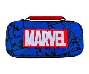 Wondee Marvel Avengers - Custodia per Nintendo Switch, Switch OLED e Lite in stile fumetto con protezione interna dello schermo e 10 giochi per riporre - Custodia Switch Case Marvel, Azul