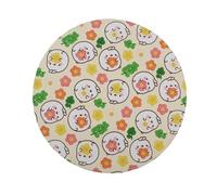 WONDEE Molang [Opportunità] - Tappetino per mouse rotondo con disegno a coniglio Molang, tappetino per mouse per bambini e ragazze, in fibra extradina e antiscivolo, motivo: Mouse Pad per ragazze e