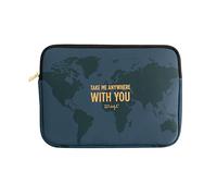 WONDEE Mr Wonderful Custodia PC e Tavoletta 11,6-12 Pollici con Mappa del Mondo e Frase per Innamorarsi, imbottita e rinforzata con cerniera - Compatibile con Macbook e Ipad