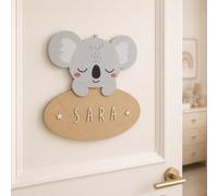 WONDEE Regali Personalizzati Neonato e Neonata, Lettere in Legno Personalizzabile per Cameretta Bambini di Koala, Regalo Battesimo Bimbo e Bimba, Regalo Bambino e Bambina 1, 2, 3 anni Maschio Femmina
