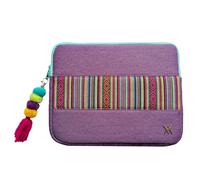 WONDEE Vam Vam Vam - Borsa per laptop e tablet da 11,6-12 pollici, tessuto ricamato e cerniera originale portachiavi, custodia per computer portatile, compatibile con MacBook Air, Chromebook ecc